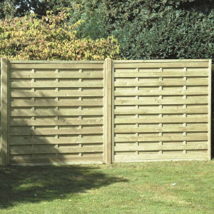 6FT x 6FT Horizontal Double Slatted Fence Panel 6FT x 6FT Horizontal Double Slatted Fence Panel