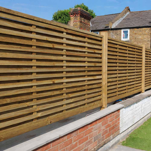 6FT x 4FT Framed Contemporary Double Slatted Panel