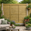 6FT x 6FT Waney Lap Fence Panel - Pressure Treated Green