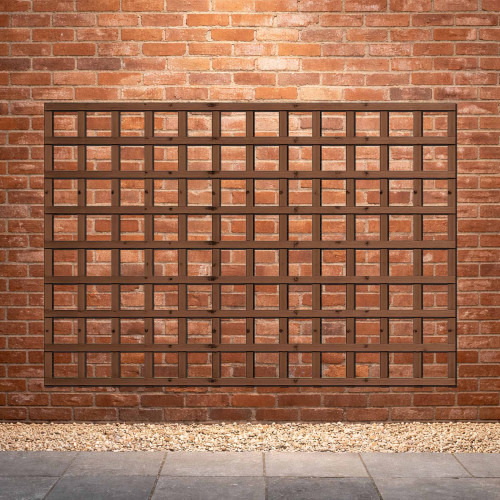 1.83M x 1.2M Traditional Square Trellis Panel - Pressure Treated Brown
