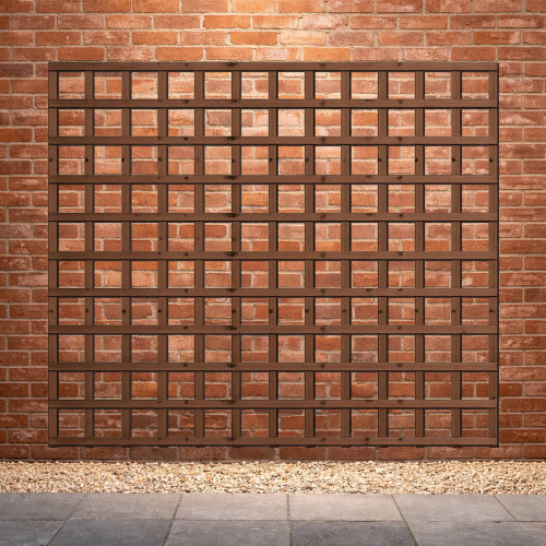 1.83M x 1.5M Traditional Square Trellis Panel - Pressure Treated Brown
