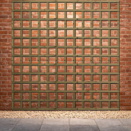 1.83M x 1.83M Traditional Square Trellis Panel - Pressure Treated Green