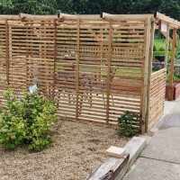 1.83M x 1.83M Slatted Trellis - Pressure Treated Brown