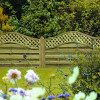 6FT x 3FT Omega Lattice Decorative Fence Panel - Pressure Treated Green