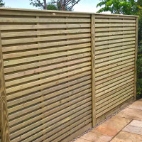 6FT x 5FT Framed Contemporary Double Slatted Panel
