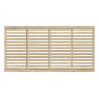 6FT x 3FT Horizontal Single Slatted Fence Panel - Pressure Treated Green