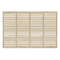6FT x 4FT Horizontal Single Slatted Fence Panel - Pressure Treated Green