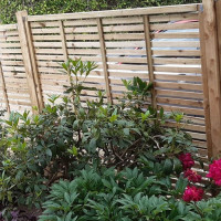 6FT x 5FT Horizontal Single Slatted Fence Panel - Pressure Treated Green