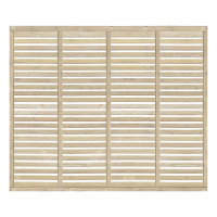 6FT x 5FT Horizontal Single Slatted Fence Panel - Pressure Treated Green