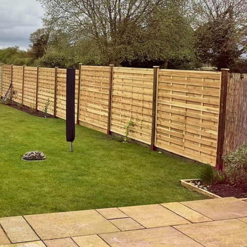 6FT x 6FT Horizontal Hit & Miss Panel - Pressure Treated Green