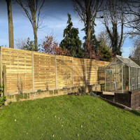 6FT x 6FT Horizontal Hit & Miss Panel - Pressure Treated Green
