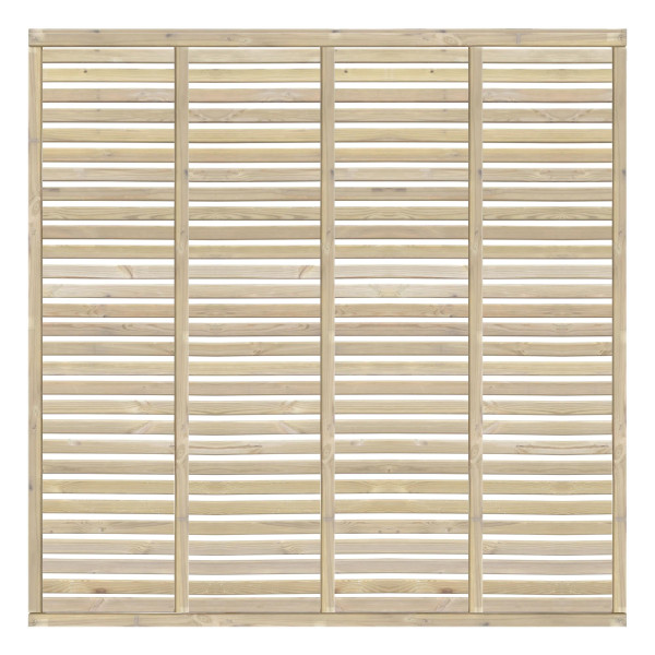 6FT x 6FT Horizontal Single Slatted Fence Panel - Pressure Treated Green