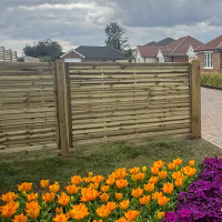 6FT x 3FT Framed Contemporary Double Slatted Panel