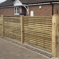 6FT x 3FT Framed Contemporary Double Slatted Panel