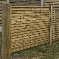 6FT x 5FT Framed Contemporary Double Slatted Panel