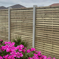6FT x 6FT Framed Contemporary Double Slatted Panel