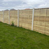 6FT x 6FT Framed Contemporary Double Slatted Panel