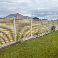 6FT x 6FT Framed Contemporary Double Slatted Panel