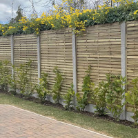6FT x 6FT Framed Contemporary Double Slatted Panel