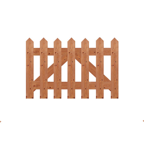 Brown Pressure Treated 0.6M x 0.9M Point Top Picket Gate