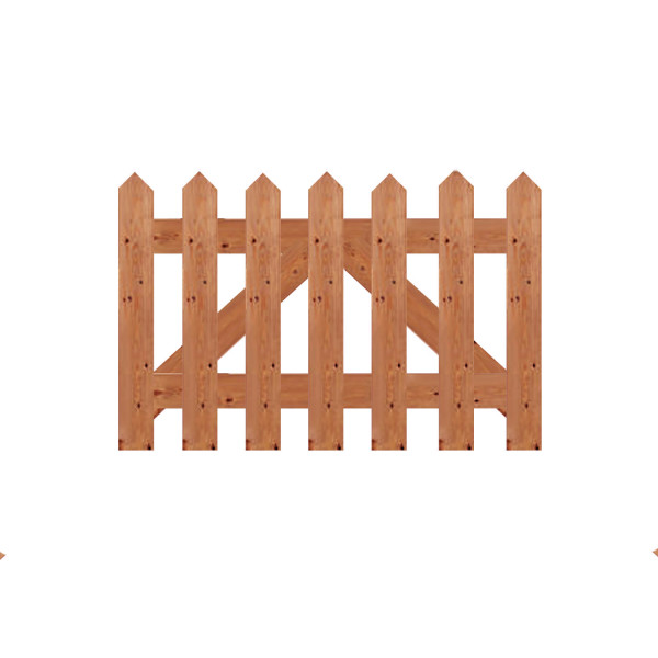 Brown Pressure Treated 0.6M x 0.9M Point Top Picket Gate