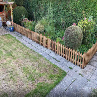 6FT x 2FT Round Top Picket Fence Panel - Pressure Treated Brown