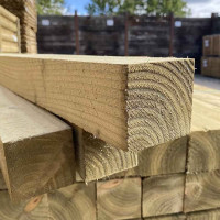 2.4M x 75 x 75mm Wooden Fence Post - Pressure Treated Green
