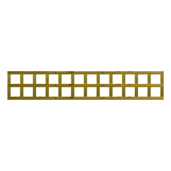 1.83M x 0.3M Traditional Square Trellis Panel - Pressure Treated Green