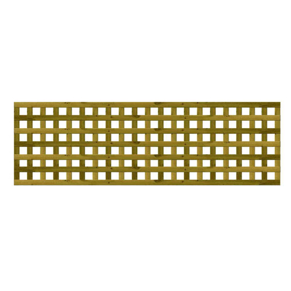 1.83M x 0.45M Privacy Square Trellis - Pressure Treated Green