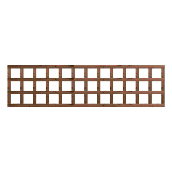 1.83M x 0.45M Traditional Square Trellis Panel - Pressure Treated Brown
