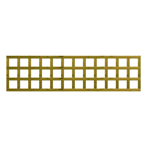 1.83M x 0.45M Traditional Square Trellis Panel - Pressure Treated Green/Natural 1.83M x 0.45M Traditional Square Trellis Panel - Pressure Treated Green/Natural
