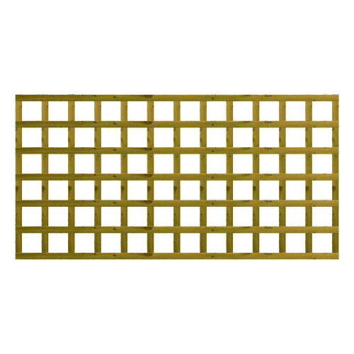 1.83M x 0.9M Traditional Square Trellis Panel - Pressure Treated Green/Natural 1.83M x 0.9M Traditional Square Trellis Panel - Pressure Treated Green/Natural