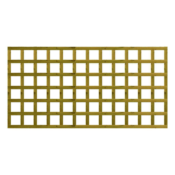 1.83M x 0.9M Traditional Square Trellis Panel - Pressure Treated Green