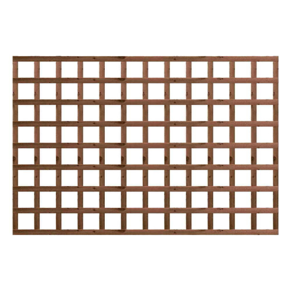 1.83M x 1.2M Traditional Square Trellis Panel - Pressure Treated Brown