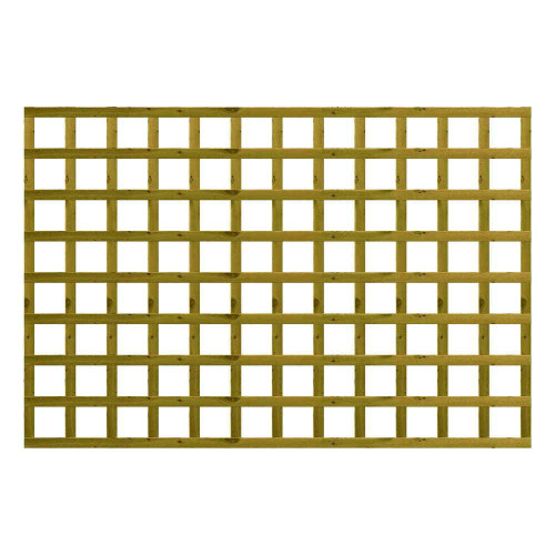 1.83M x 1.2M Traditional Square Trellis Panel - Pressure Treated Green/Natural