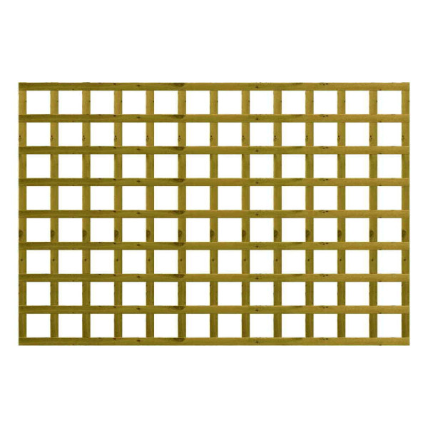 1.83M x 1.2M Traditional Square Trellis Panel - Pressure Treated Green