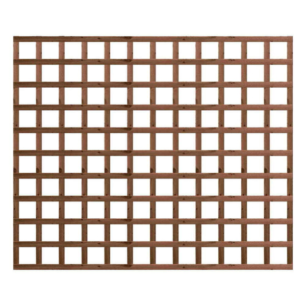 1.83M x 1.5M Traditional Square Trellis Panel - Pressure Treated Brown