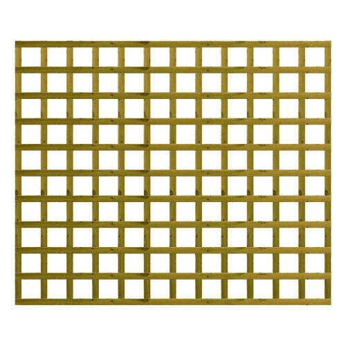 1.83M x 1.5M Traditional Square Trellis Panel - Pressure Treated Green/Natural