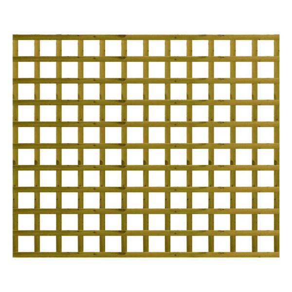 1.83M x 1.5M Traditional Square Trellis Panel - Pressure Treated Green