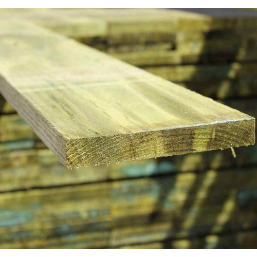 1.83M x 150MM Wooden Gravel Board - Pressure Treated Green/Natural
