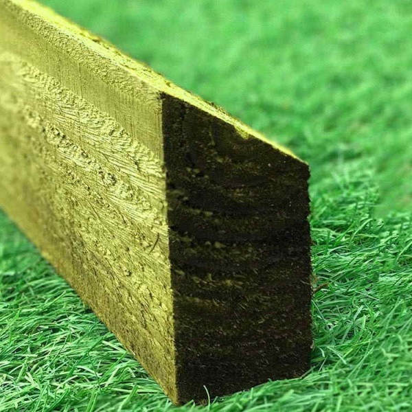 2.4M 125MM x 47MM (2EX) Cant Rail - Pressure Treated Green