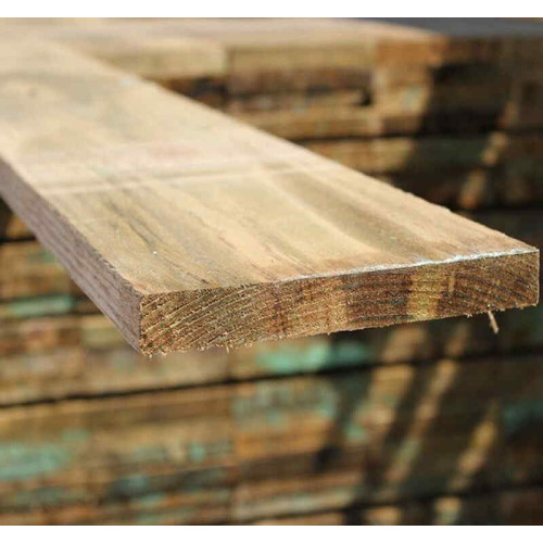 2.4M x 150MM Wooden Gravel Board - Pressure Treated Brown