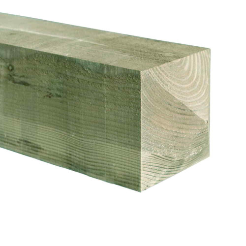 3.0M 4WW Pyramid Top 150 mm Square Gate Post - Pressure Treated Green/Natural