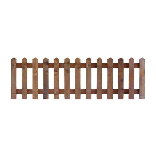 6FT x 2FT Point Top Picket Fence Panel - Pressure Treated Brown 6FT x 2FT Point Top Picket Fence Panel - Pressure Treated Brown