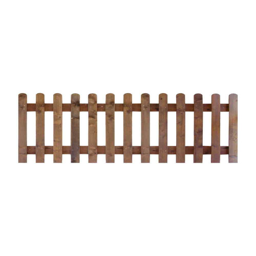 6FT x 2FT Round Top Picket Fence Panel - Pressure Treated Brown 6FT x 2FT Round Top Picket Fence Panel - Pressure Treated Brown