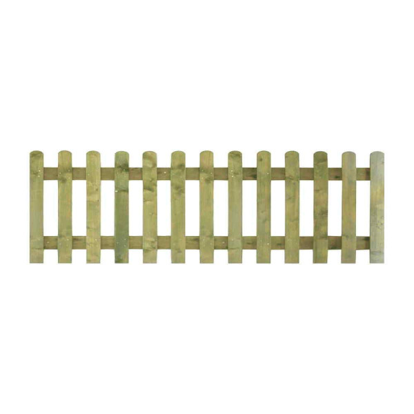 6FT x 2FT Round Top Picket Fence Panel - Pressure Treated Green