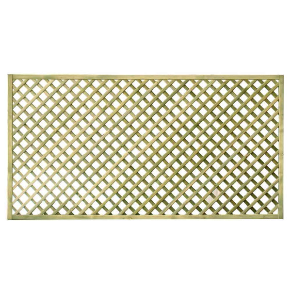 6FT x 3FT Decorative Diamond Lattice Trellis - Pressure Treated Green