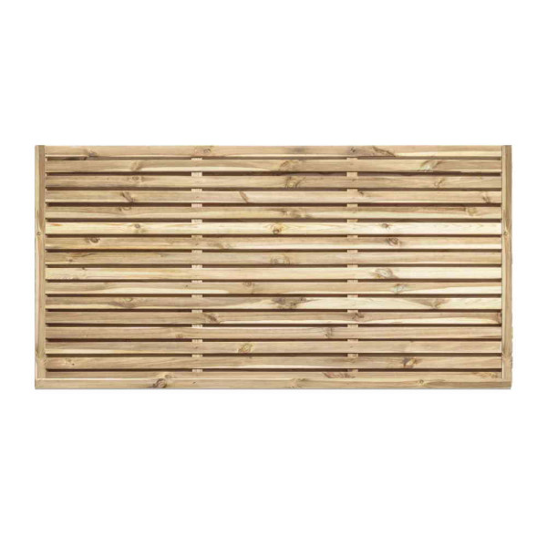 6FT x 3FT Framed Contemporary Double Slatted Panel