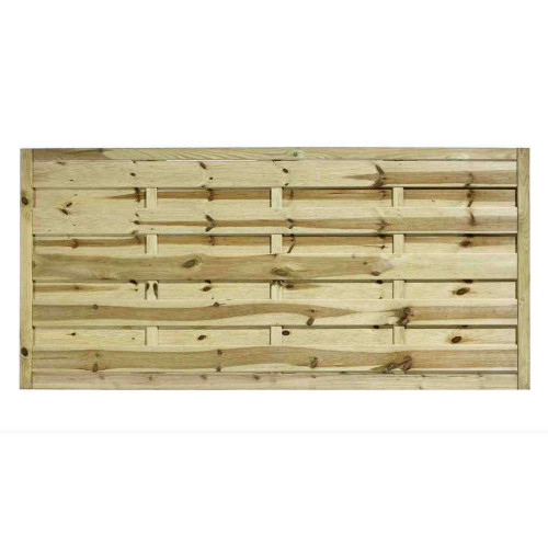6FT x 3FT Horizontal Hit & Miss Panel - Pressure Treated Green/Natural 6FT x 3FT Horizontal Hit & Miss Panel - Pressure Treated Green/Natural
