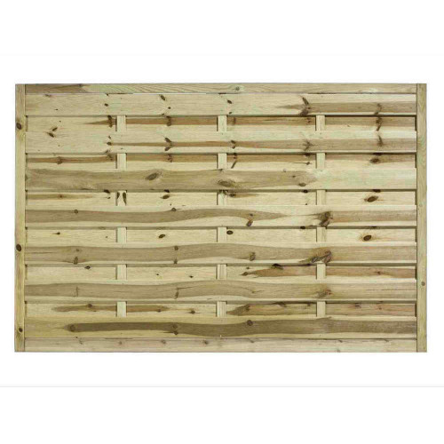 6FT x 4FT Horizontal Hit & Miss Panel - Pressure Treated Green/Natural